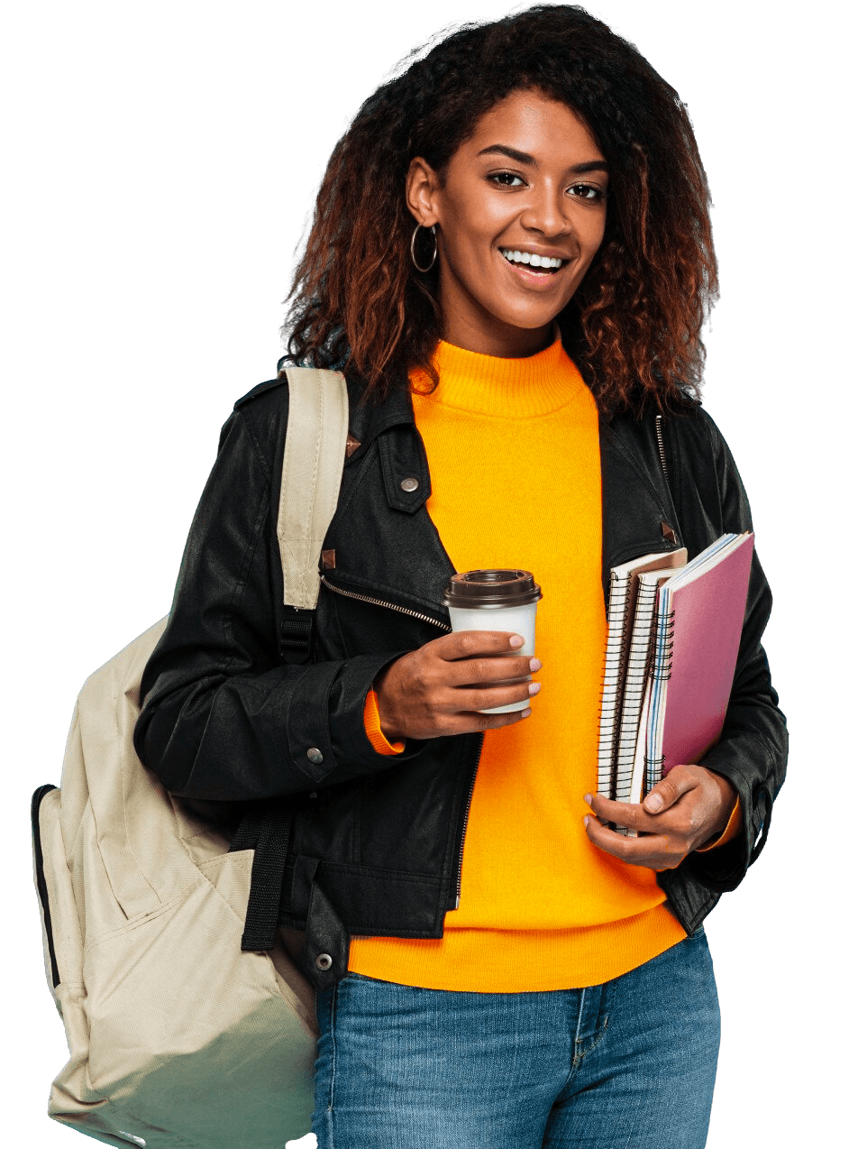 happy-young-african-woman-holding-notebooks-coffee